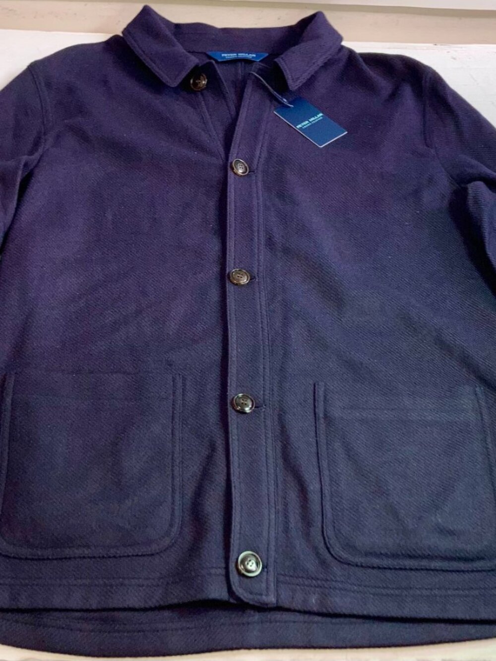 Peter Millar Artisan Crown Crafted Voyager Cashmere Chore Coat Blue NWT Sz L